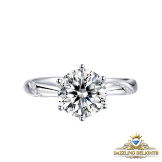 6 Prong Solitaire Moissanite Engagement Ring - Premium Jewelry from Dazzling Delights - Just $52.50! Shop now at Dazzling Delights