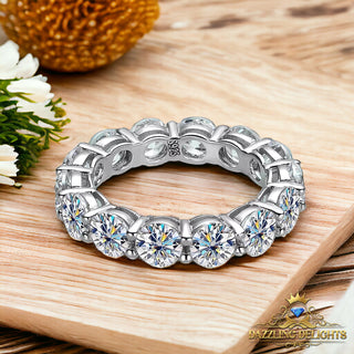 7ct Round Brilliant Cut Moissanite Full Eternity Ring Wedding Band - Premium Jewelry from Dazzling Delights - Just $118.12! Shop now at Dazzling Delights