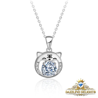 Moissanite Tiger Cat Pendant Necklace - Premium Jewelry from Dazzling Delights - Just $65.62! Shop now at Dazzling Delights