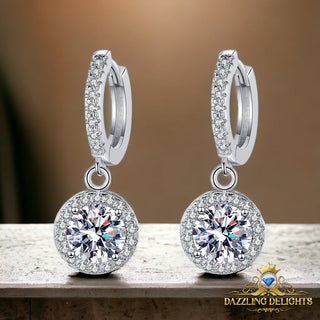 6.5mm Moissanite Drop Halo Earrings - Premium Jewelry from Dazzling Delights - Just $91.88! Shop now at Dazzling Delights