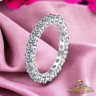 2.1ct Round Brilliant Cut Moissanite Full Eternity Ring Wedding Band - Premium Jewelry from Dazzling Delights - Just $68.25! Shop now at Dazzling Delights