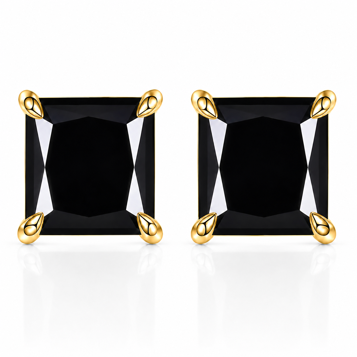 Princess Cut Coloured Moissanite Stud Earrings