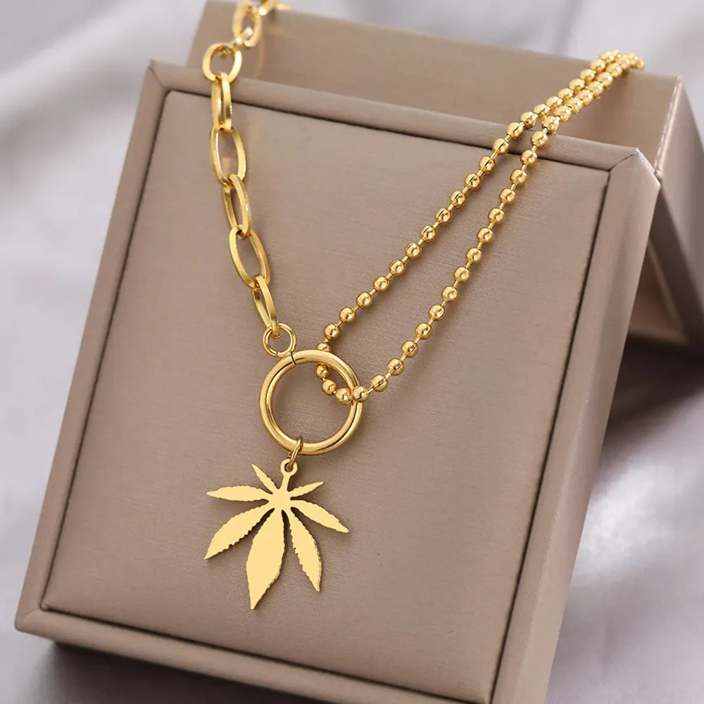 Titanium Leaf Pendant Necklace - Premium Jewelry from Dazzling Delights - Just $24.95! Shop now at Dazzling Delights