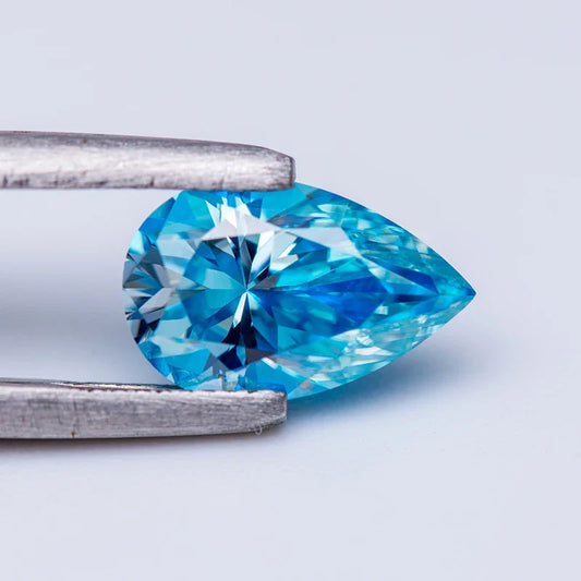 Sea Blue Pear Cut Moissanites - Premium Jewelry from Dazzling Delights - Just $83.33! Shop now at Dazzling Delights