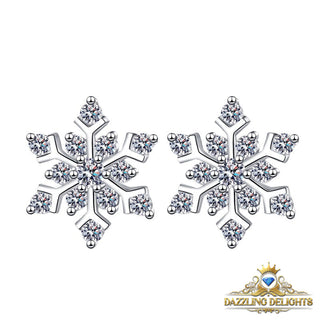 Snowflake Moissanite Stud Earrings - Premium Jewelry from Dazzling Delights - Just $73.50! Shop now at Dazzling Delights