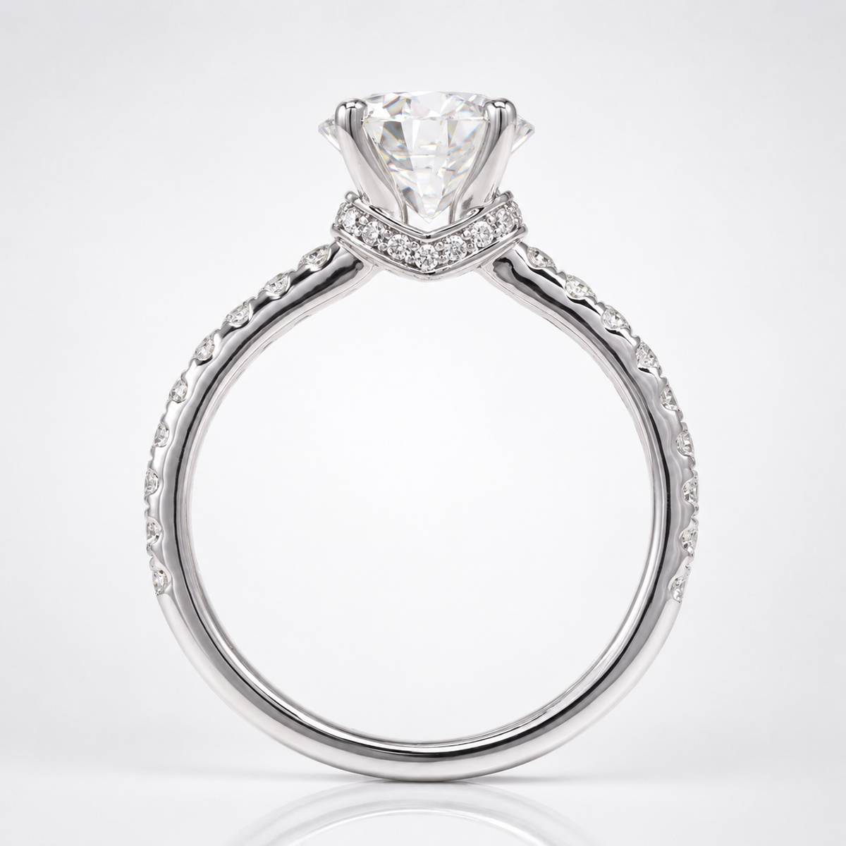 Anillo Moissanita de talla brillante redonda de 1,9 ct