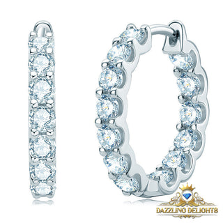 2.6ct 3mm Moissanite Hoop Earrings - Premium Jewelry from Dazzling Delights - Just $99.75! Shop now at Dazzling Delights