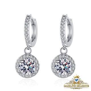 6.5mm Moissanite Drop Halo Earrings - Premium Jewelry from Dazzling Delights - Just $91.88! Shop now at Dazzling Delights