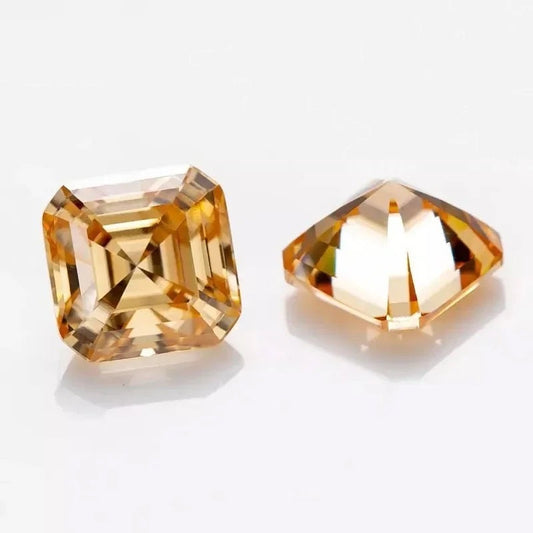 Champagne Asscher Cut Moissanites - Premium Jewelry from Dazzling Delights - Just $83.33! Shop now at Dazzling Delights