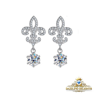 Ornate 6.5mm Moissanite Drop Earrings - Premium Jewelry from Dazzling Delights - Just $93.75! Shop now at Dazzling Delights