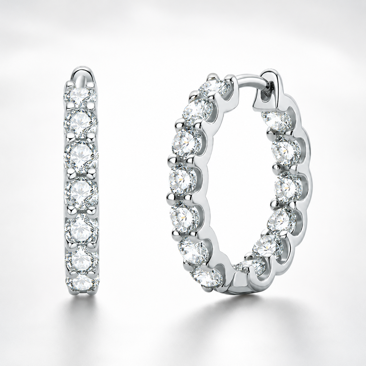 Inside Out Moissanite Hoop Earrings – 2.6ct