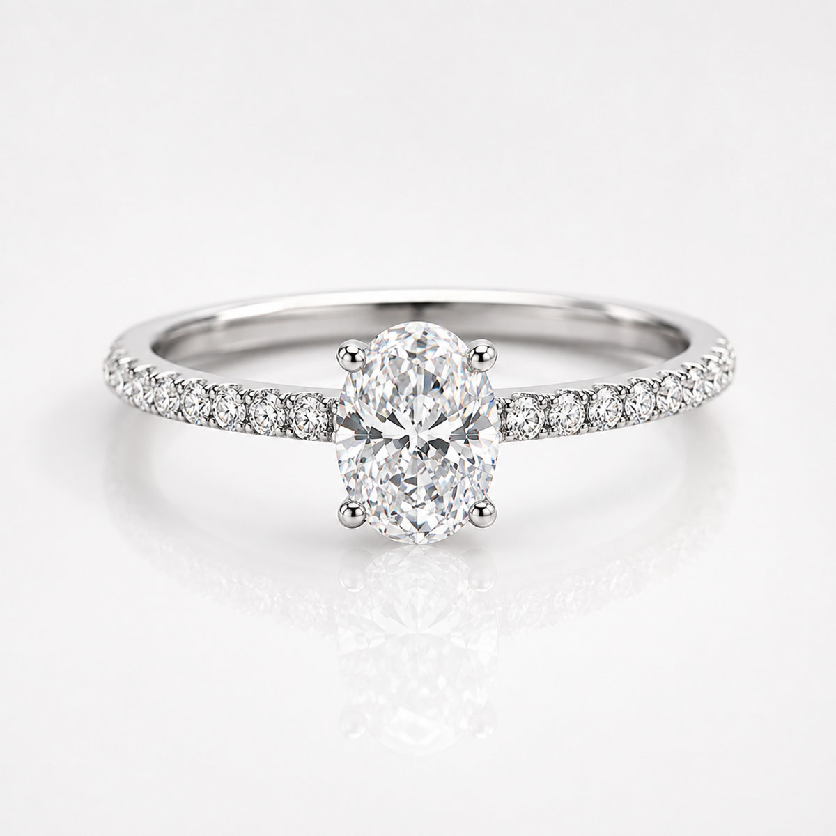 Anillo Moissanita de talla ovalada