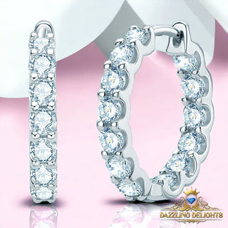 2.6ct 3mm Moissanite Hoop Earrings - Premium Jewelry from Dazzling Delights - Just $99.75! Shop now at Dazzling Delights