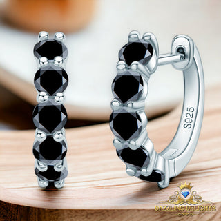 3.5mm Black Moissanite Hoop Earrings - Premium Jewelry from Dazzling Delights - Just $91.88! Shop now at Dazzling Delights