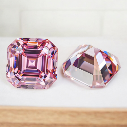 Soft Pink Asscher Cut Moissanites - Premium Jewelry from Dazzling Delights - Just $83.33! Shop now at Dazzling Delights