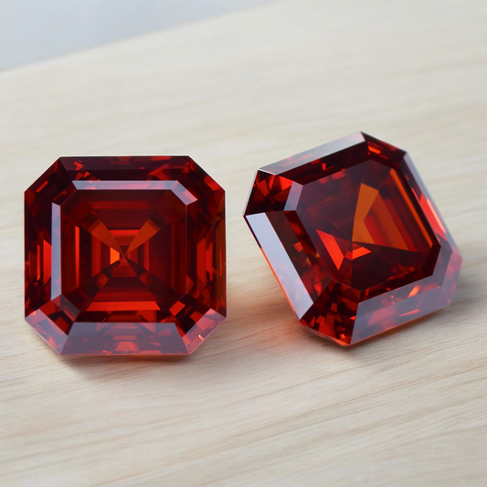 Pigeon Blood Red Asscher Cut Moissanites - Premium Jewelry from Dazzling Delights - Just $83.33! Shop now at Dazzling Delights