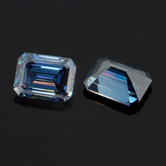 Royal Blue Emerald Cut Moissanites - Premium Jewelry from Dazzling Delights - Just $83.33! Shop now at Dazzling Delights