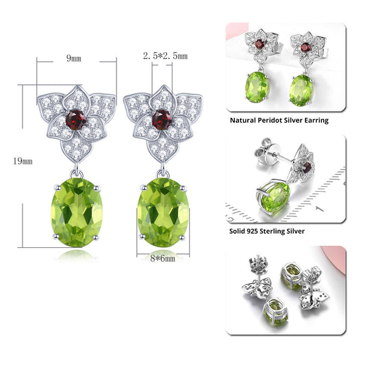 Natural Peridot and Garnet Earrings - Premium Jewelry from Dazzling Delights - Just $98.95! Shop now at Dazzling Delights