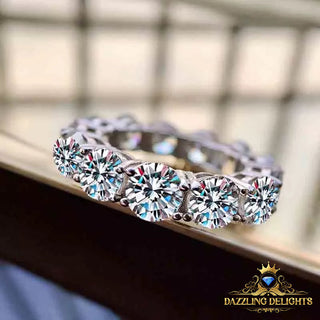 7ct Round Brilliant Cut Moissanite Full Eternity Ring Wedding Band - Premium Jewelry from Dazzling Delights - Just $118.12! Shop now at Dazzling Delights