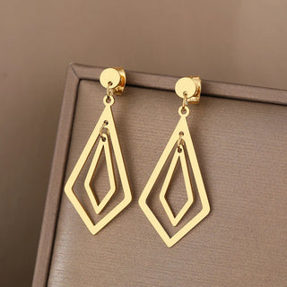 Titanium Geometric Dangle Earrings - Premium Jewelry from Dazzling Delights - Just $14.62! Shop now at Dazzling Delights