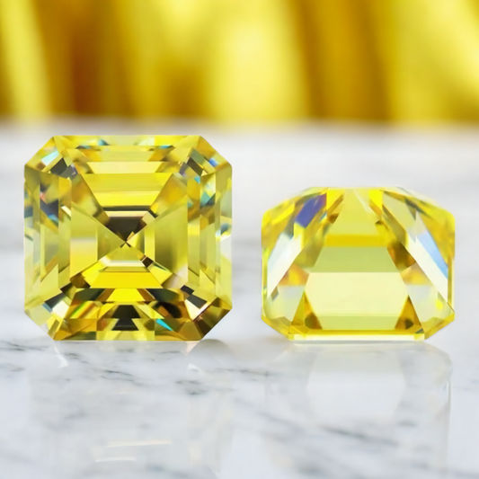 Vivid Canary Yellow Asscher Cut Moissanites - Premium Jewelry from Dazzling Delights - Just $83.33! Shop now at Dazzling Delights