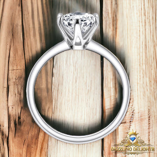 Classic 6 Prong Tiffany Style Solitaire Moissanite Engagement Ring - Premium Jewelry from Dazzling Delights - Just $52.50! Shop now at Dazzling Delights