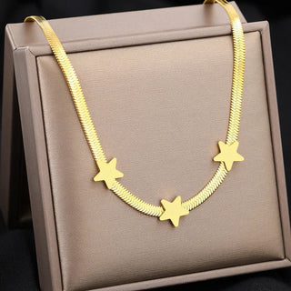 Titanium Star Herringbone Choker Necklace - Premium Jewelry from Dazzling Delights - Just $17.62! Shop now at Dazzling Delights