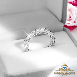 2.1ct Round Brilliant Cut Moissanite Full Eternity Ring Wedding Band - Premium Jewelry from Dazzling Delights - Just $68.25! Shop now at Dazzling Delights