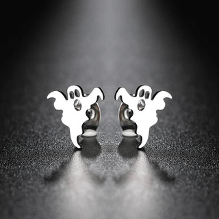 Titanium Ghost Halloween Stud Earrings - Premium Jewelry from Dazzling Delights - Just $16.88! Shop now at Dazzling Delights