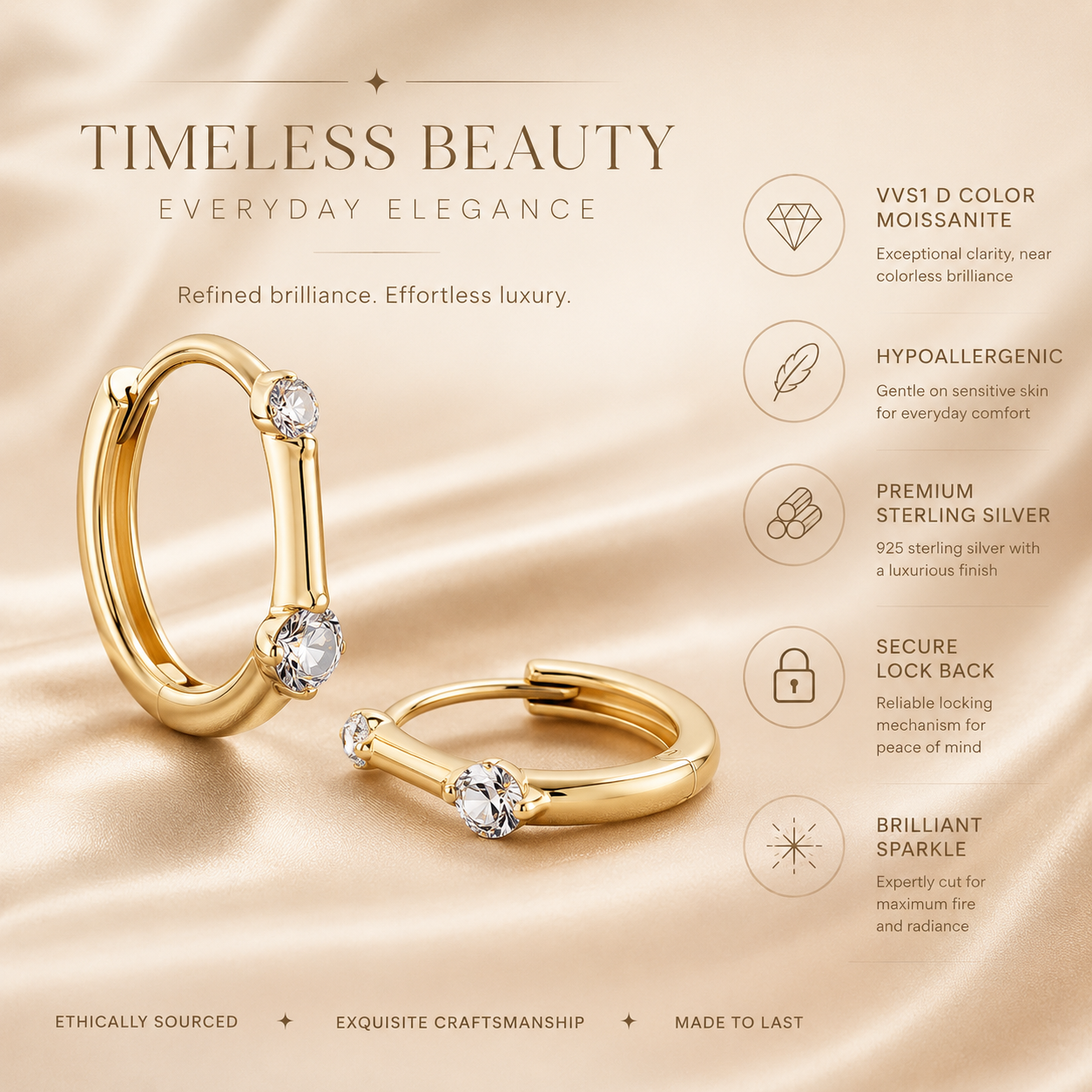 Floating Moissanite Hoop Earrings