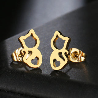Titanium Cat Stud Earrings - Premium Jewelry from Dazzling Delights - Just $14.62! Shop now at Dazzling Delights