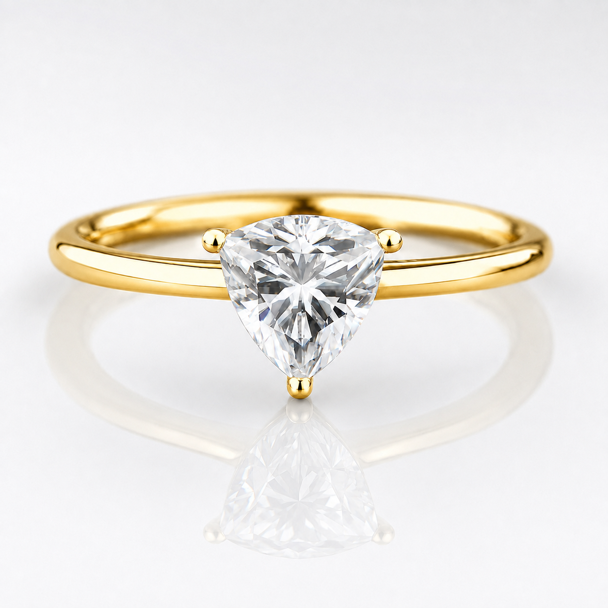Anillo de compromiso con moissanita y solitario de talla billón
