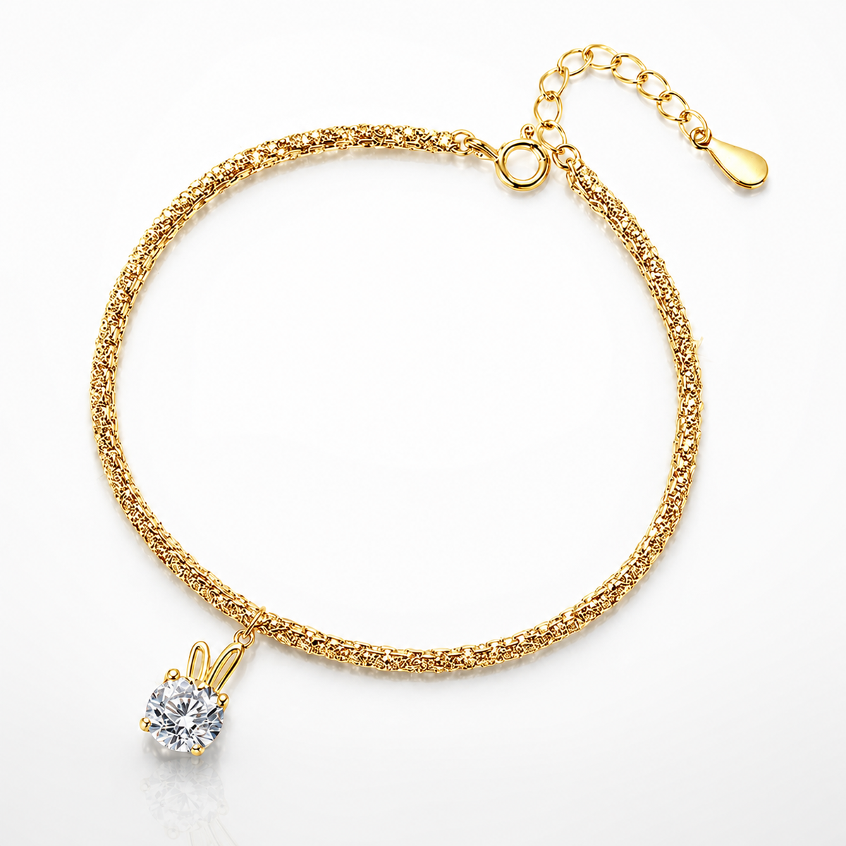 Bunny Ear Solitaire Moissanite Bracelet
