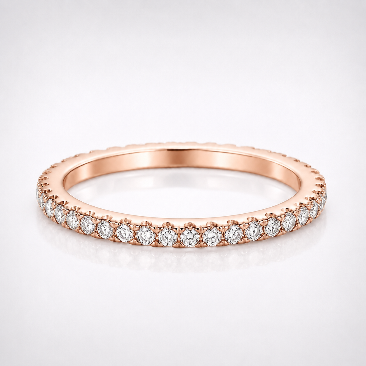 Aliança de casamento com anel de eternidade completo de moissanite com corte brilhante redondo de 0,50 ct