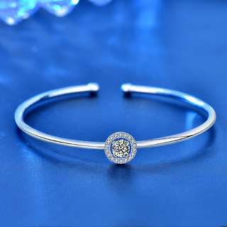 5mm Round Brilliant Cut Moissanite Bangle - Premium Jewelry from Dazzling Delights - Just $84! Shop now at Dazzling Delights