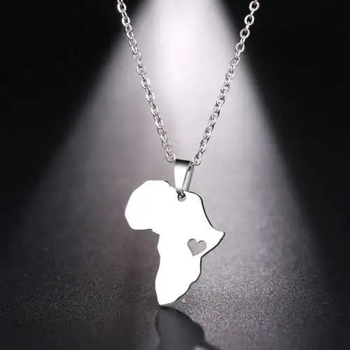 Silver Titanium Love Africa Pendant Necklace - Premium Jewelry from Dazzling Delights - Just $28.95! Shop now at Dazzling Delights