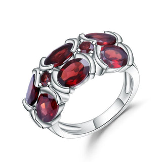 "The Garnet Gala" Natural Oval and Round Cut Rhodolite Garnet Ring - Premium Jewelry from Dazzling Delights - Just $65.25! Shop now at Dazzling Delights