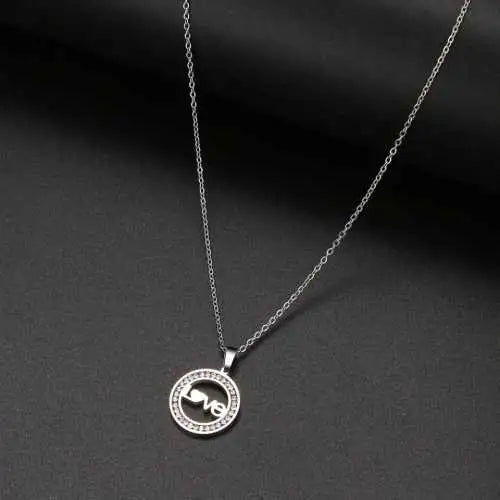 Silver Titanium Circle of Love Pendant Necklace - Premium Jewelry from Dazzling Delights - Just $22.95! Shop now at Dazzling Delights