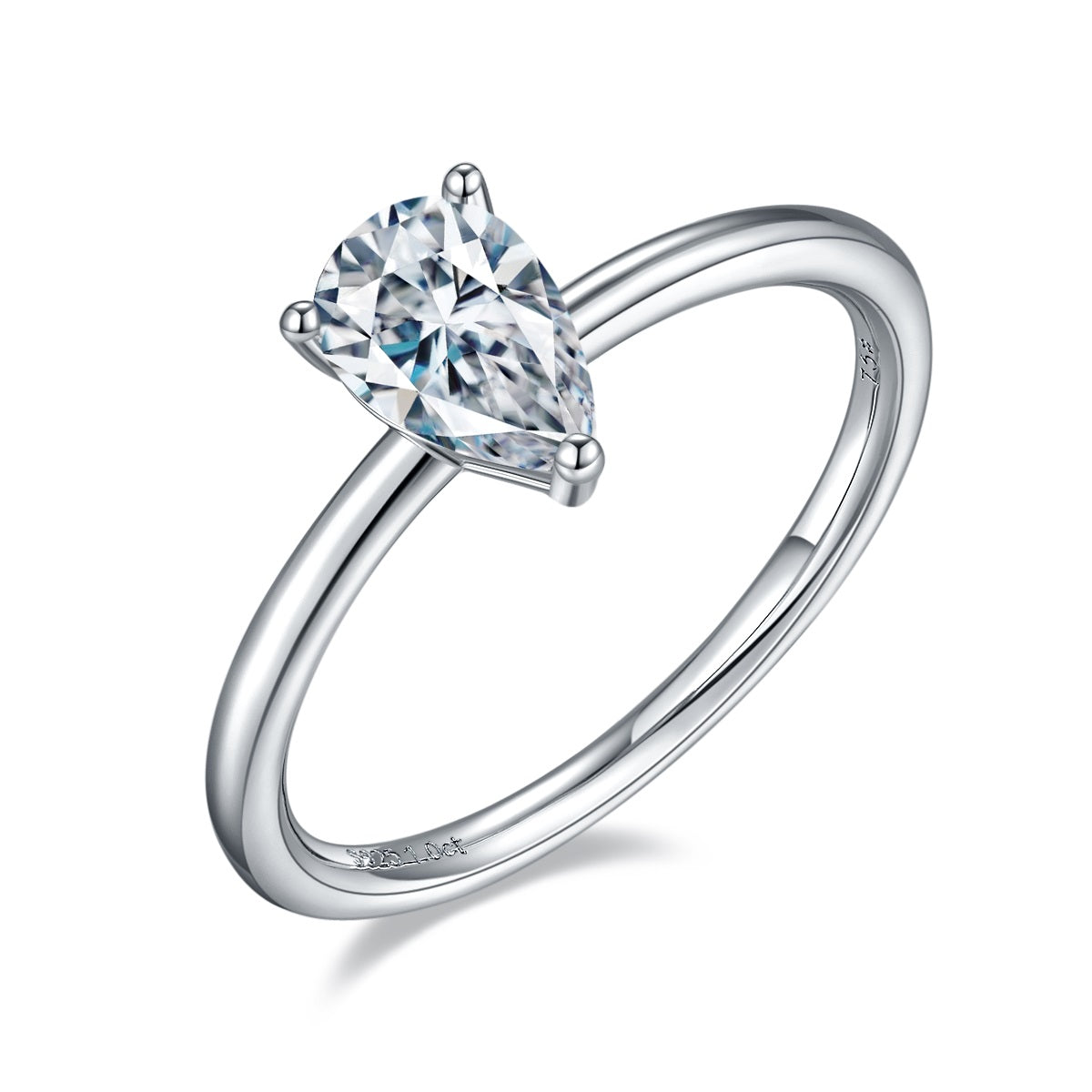Pear Cut Solitaire Moissanite Engagement Ring - Premium Jewelry from Dazzling Delights - Just $128.95! Shop now at Dazzling Delights