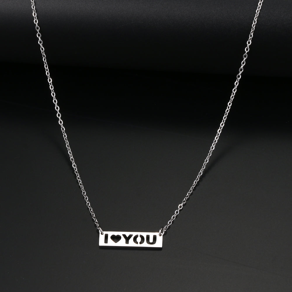 Silver Titanium I Love You Pendant Necklace - Premium Jewelry from Dazzling Delights - Just $22.95! Shop now at Dazzling Delights