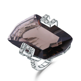 "The Smoky Serenade" 26x15mm Fancy Cut Smoky Quartz Ring - Premium Jewelry from Dazzling Delights - Just $63.75! Shop now at Dazzling Delights