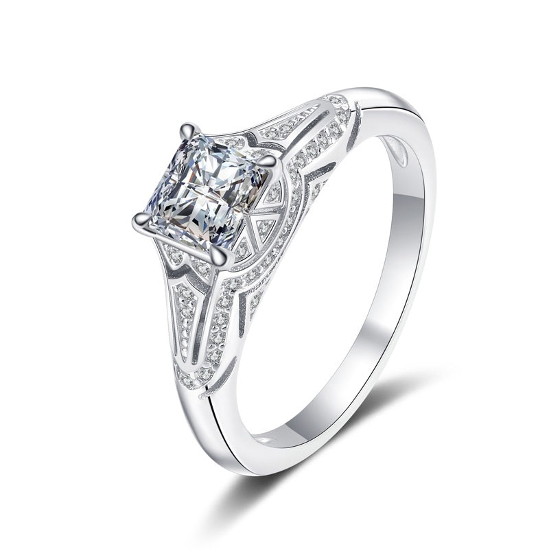 Ornate Princess Cut Moissanite Ring - Premium Jewelry from Dazzling Delights - Just $137.95! Shop now at Dazzling Delights