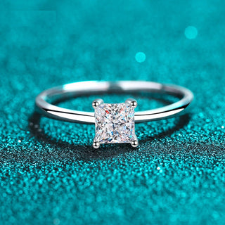 4.5mm Princess Cut Solitaire Moissanite Engagement Ring - Premium Jewelry from Dazzling Delights - Just $65.62! Shop now at Dazzling Delights
