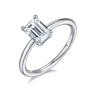 Emerald Cut Solitaire Moissanite Engagement Ring - Premium Jewelry from Dazzling Delights - Just $78.75! Shop now at Dazzling Delights