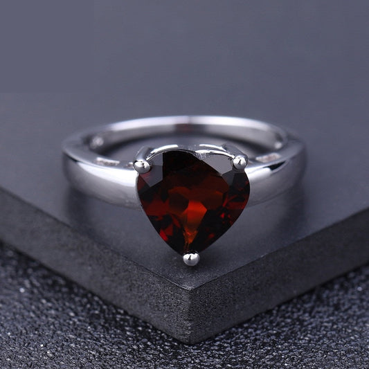 "The Heart's Desire" 2.78ct Heart Cut Garnet Solitaire Ring - Premium Jewelry from Dazzling Delights - Just $92.95! Shop now at Dazzling Delights