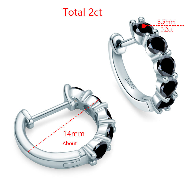 3.5mm Black Moissanite Hoop Earrings - Premium Jewelry from Dazzling Delights - Just $149.95! Shop now at Dazzling Delights
