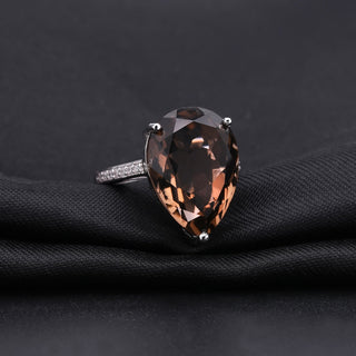 "The Mocha Mirage" 10.6ct Pear Cut Smoky Quartz Ring - Premium Jewelry from Dazzling Delights - Just $56.25! Shop now at Dazzling Delights