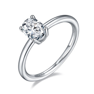 Oval Cut Solitaire Moissanite Engagement Ring - Premium Jewelry from Dazzling Delights - Just $78.75! Shop now at Dazzling Delights