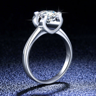 4 Corner Prong Open Setting Solitaire Moissanite Engagement Ring - Premium Jewelry from Dazzling Delights - Just $52.50! Shop now at Dazzling Delights