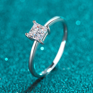 4.5mm Princess Cut Solitaire Moissanite Engagement Ring - Premium Jewelry from Dazzling Delights - Just $65.62! Shop now at Dazzling Delights
